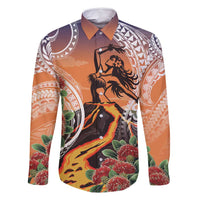 Hawaii Women's Day Tribal Family Matching Tank Maxi Dress and Hawaiian Shirt Pele Honua Mea