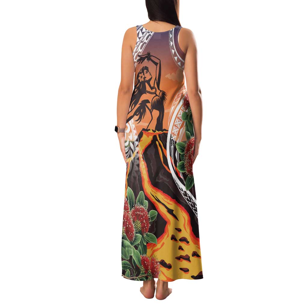 Hawaii Women's Day Tribal Family Matching Tank Maxi Dress and Hawaiian Shirt Pele Honua Mea