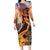 Hawaii Women's Day Tribal Long Sleeve Bodycon Dress Pele Honua Mea