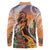 Hawaii Women's Day Tribal Long Sleeve Polo Shirt Pele Honua Mea