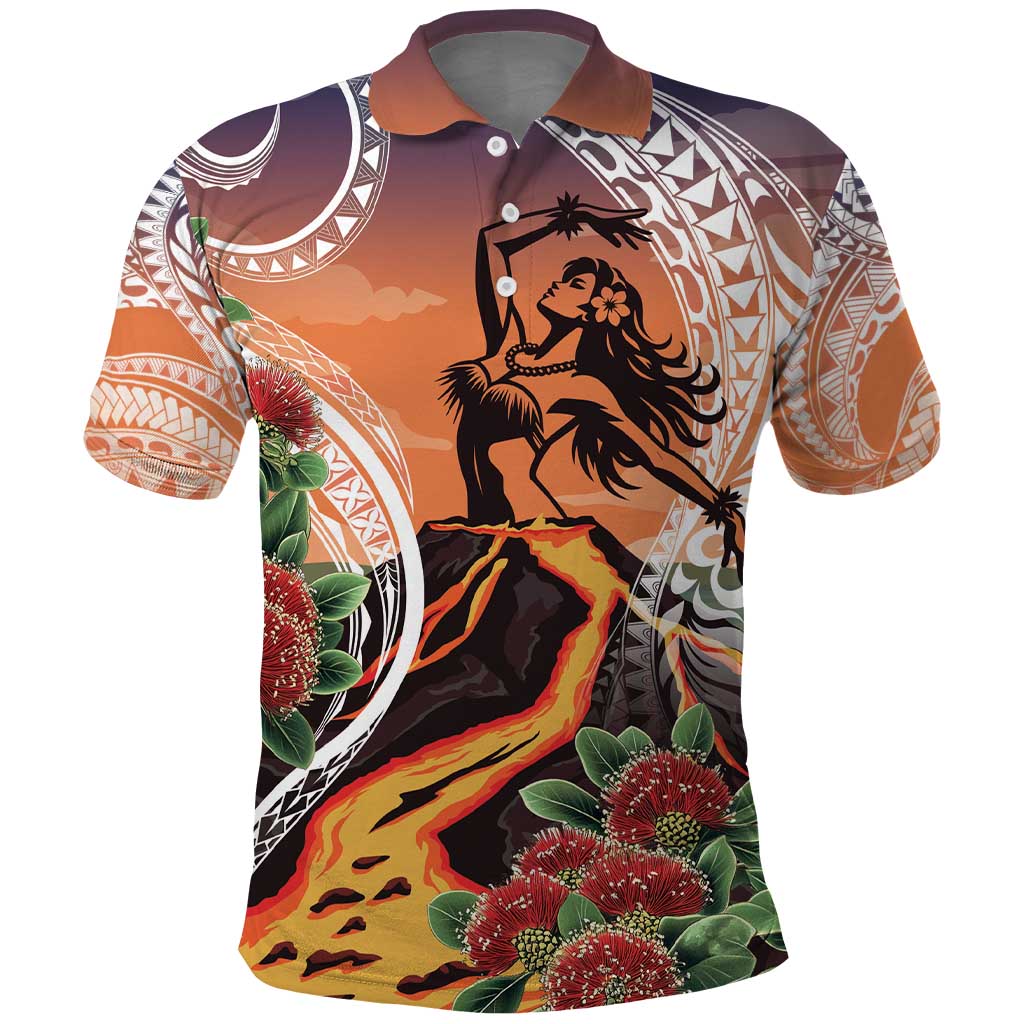 Hawaii Women's Day Tribal Polo Shirt Pele Honua Mea LT7 Art - Polynesian Pride