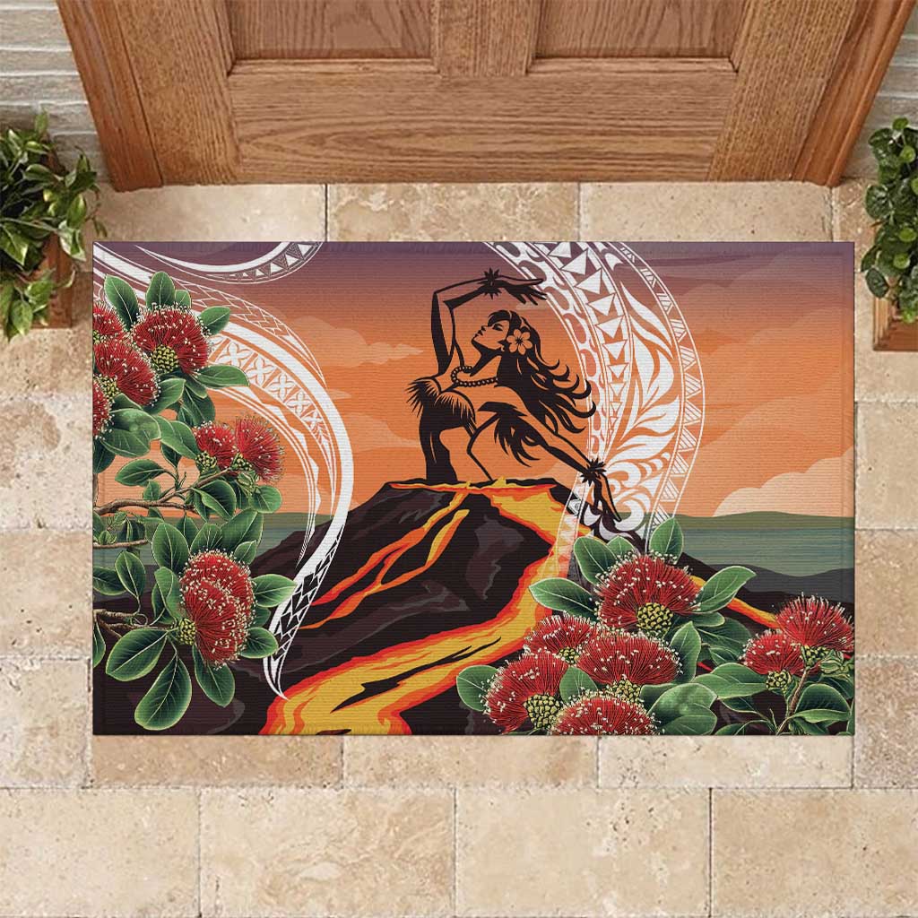 Hawaii Women's Day Tribal Rubber Doormat Pele Honua Mea