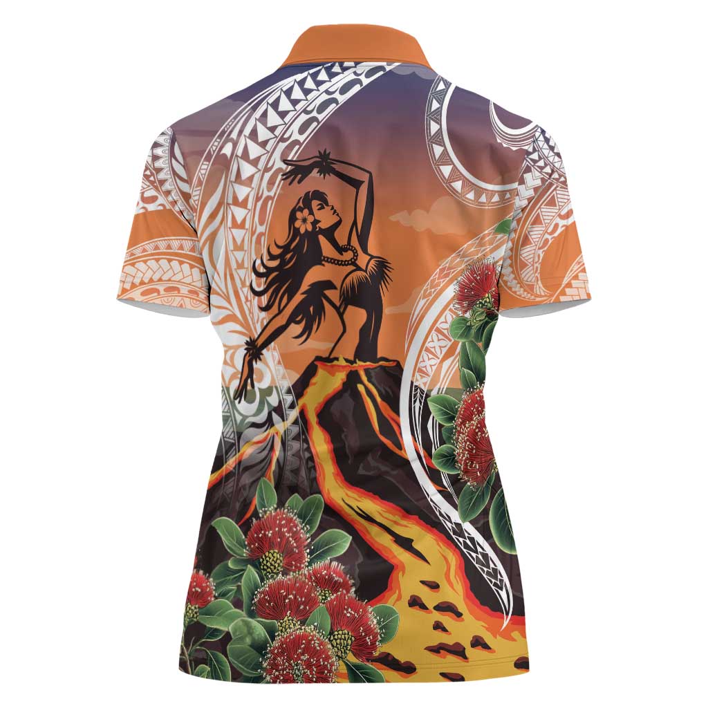 Hawaii Women's Day Tribal Women Polo Shirt Pele Honua Mea LT7 - Polynesian Pride