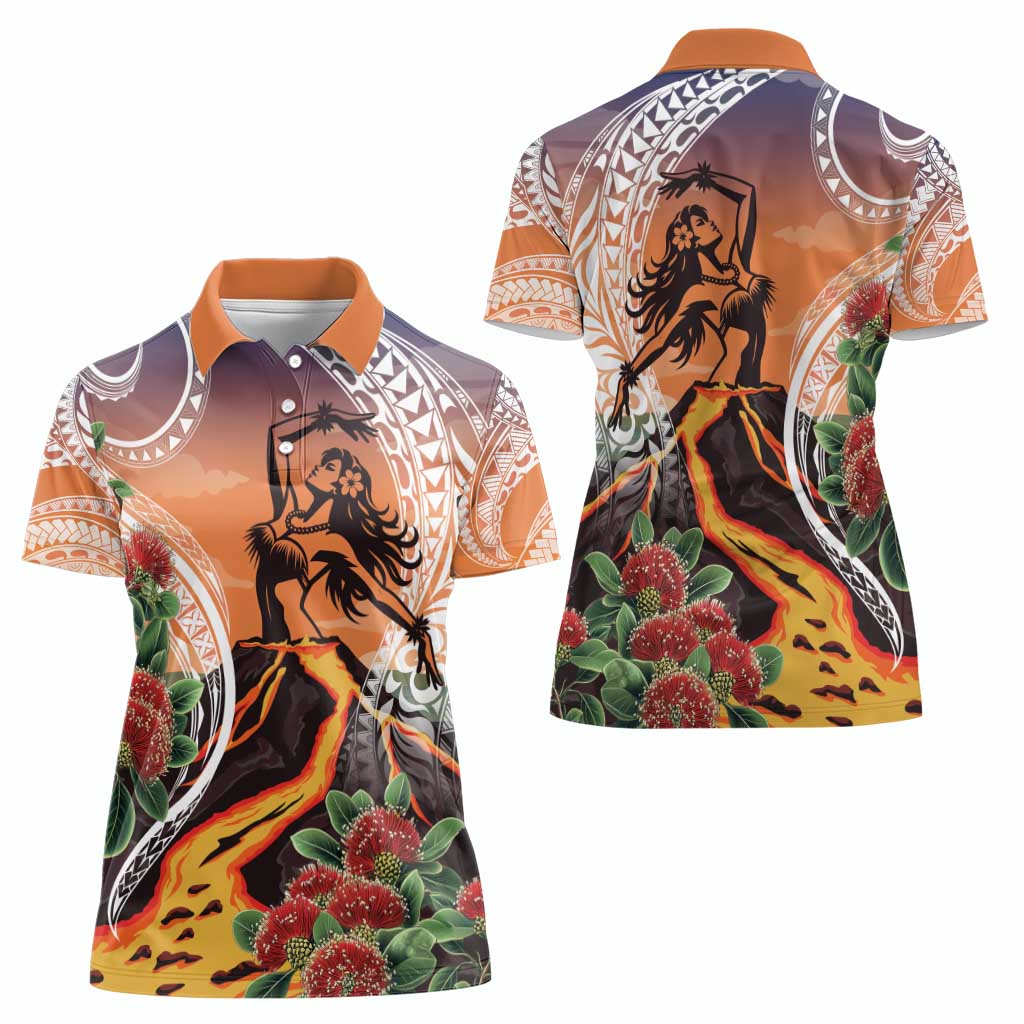 Hawaii Women's Day Tribal Women Polo Shirt Pele Honua Mea LT7 - Polynesian Pride