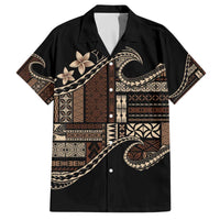Samoa Siapo Mamanu Family Matching Off The Shoulder Long Sleeve Dress and Hawaiian Shirt Waves Motifs