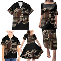 Samoa Siapo Mamanu Family Matching Puletasi and Hawaiian Shirt Waves Motifs