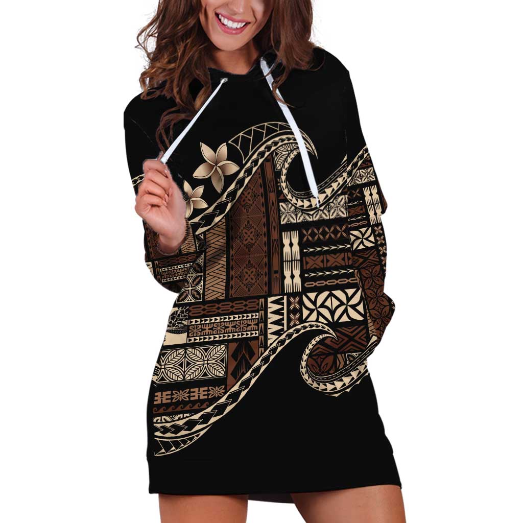 Samoa Siapo Mamanu Hoodie Dress Waves Motifs