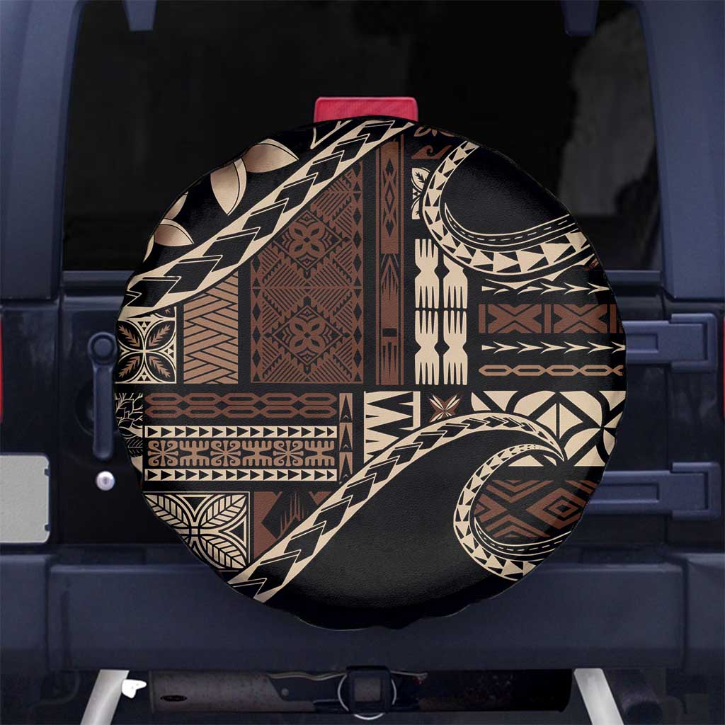 Samoa Siapo Mamanu Spare Tire Cover Waves Motifs