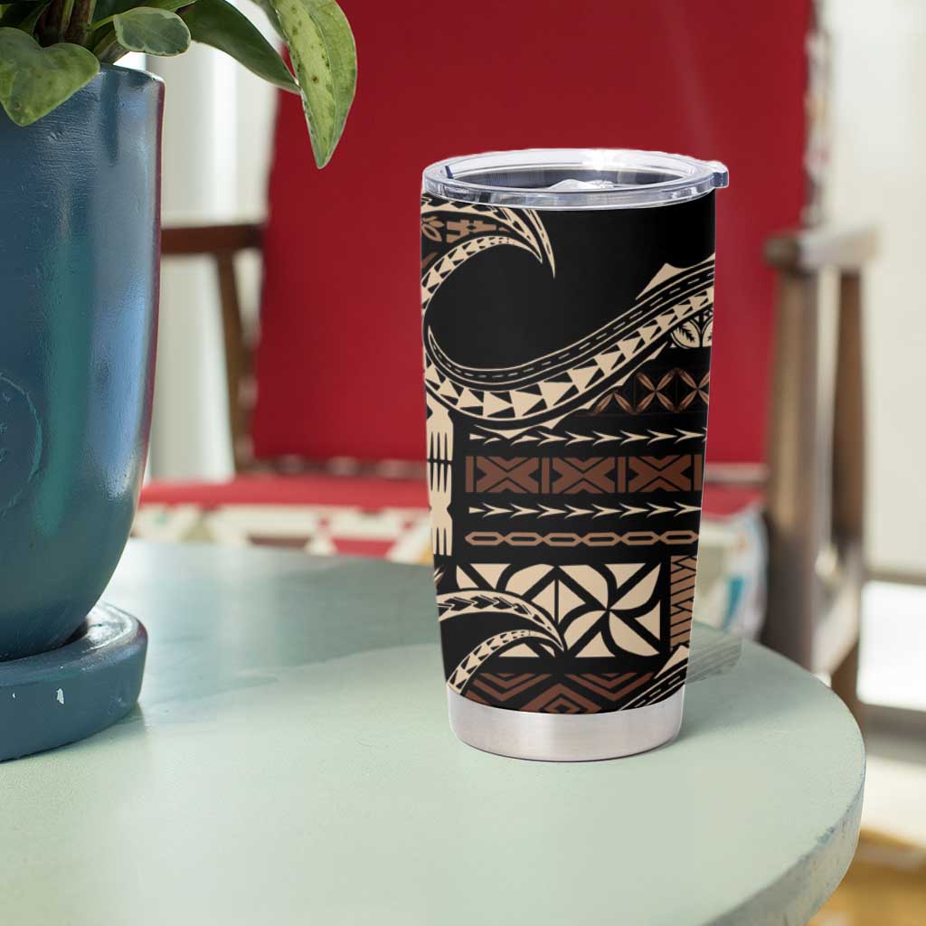 Samoa Siapo Mamanu Tumbler Cup Waves Motifs