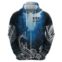 World Ocean Day Pasifika Zip Hoodie Awaken New Depths LT7 - Polynesian Pride