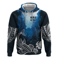 World Ocean Day Pasifika Zip Hoodie Awaken New Depths LT7 Pullover Hoodie Blue - Polynesian Pride
