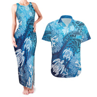 Hawaii World Ocean Day Couples Matching Tank Maxi Dress and Hawaiian Shirt Kakau Turtles