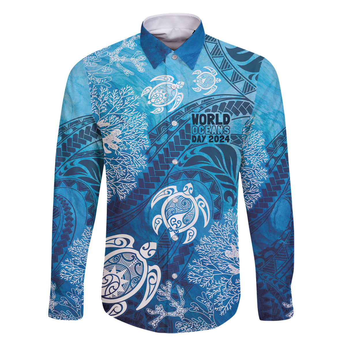 Hawaii World Ocean Day Family Matching Tank Maxi Dress and Hawaiian Shirt Kakau Turtles