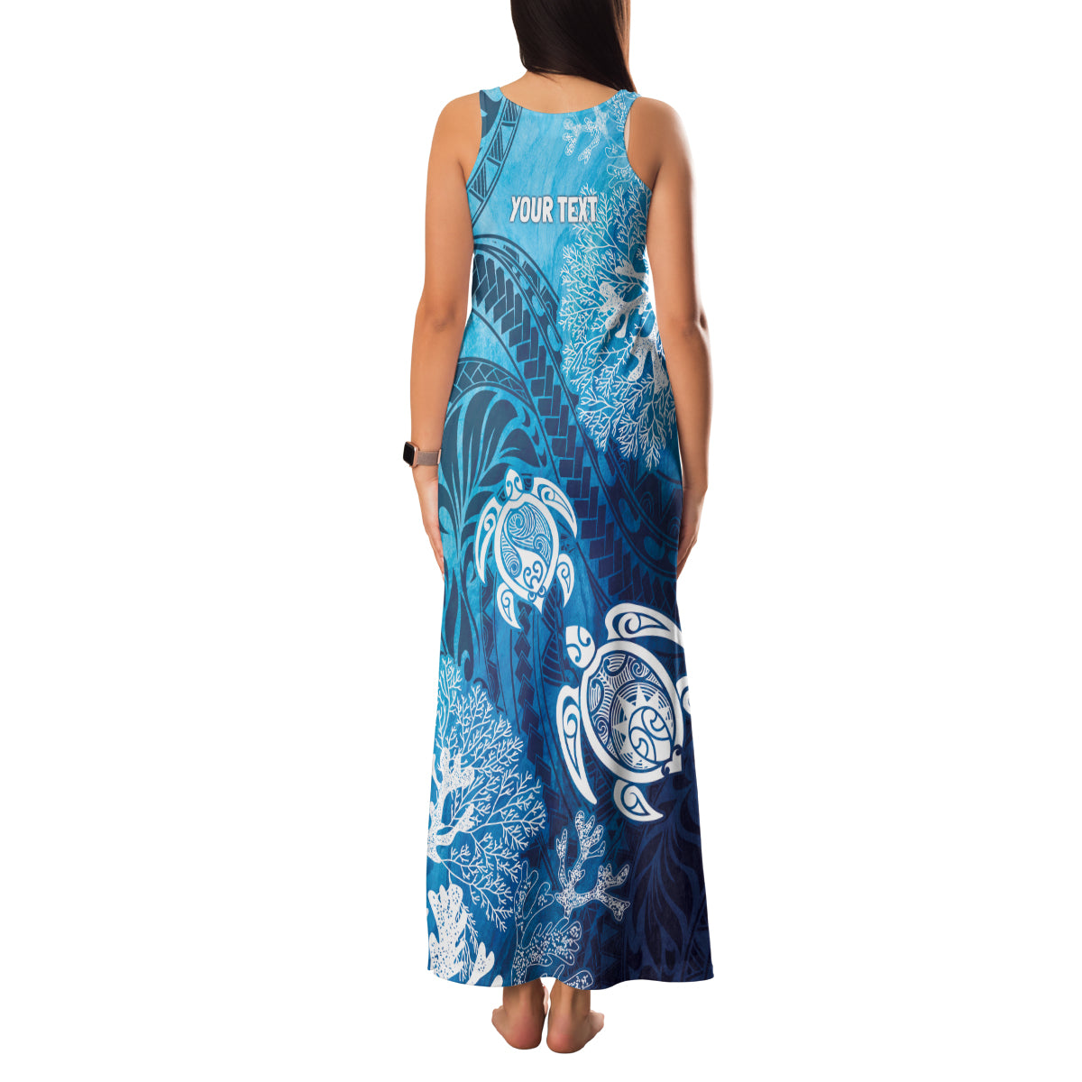 Hawaii World Ocean Day Family Matching Tank Maxi Dress and Hawaiian Shirt Kakau Turtles