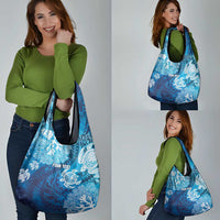 Hawaii World Ocean Day Grocery Bag Kakau Turtles