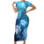 Hawaii World Ocean Day Short Sleeve Bodycon Dress Kakau Turtles