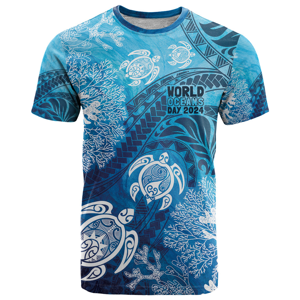 Hawaii World Ocean Day T Shirt Kakau Turtles