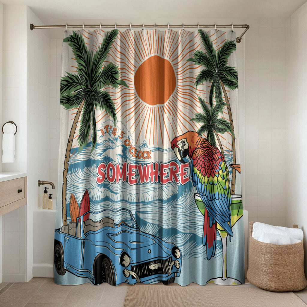 Summer Holiday It's 5 o'clock Somewhere Vintage Hawaii Bathroom Set
