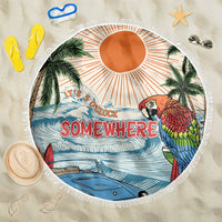 Summer Holiday It's 5 o'clock Somewhere Vintage Hawaii Beach Blanket