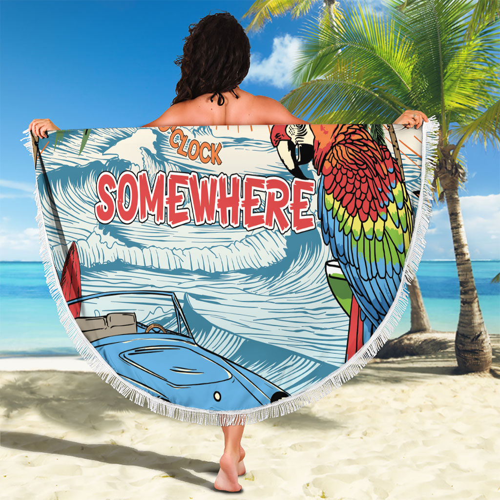 Summer Holiday It's 5 o'clock Somewhere Vintage Hawaii Beach Blanket