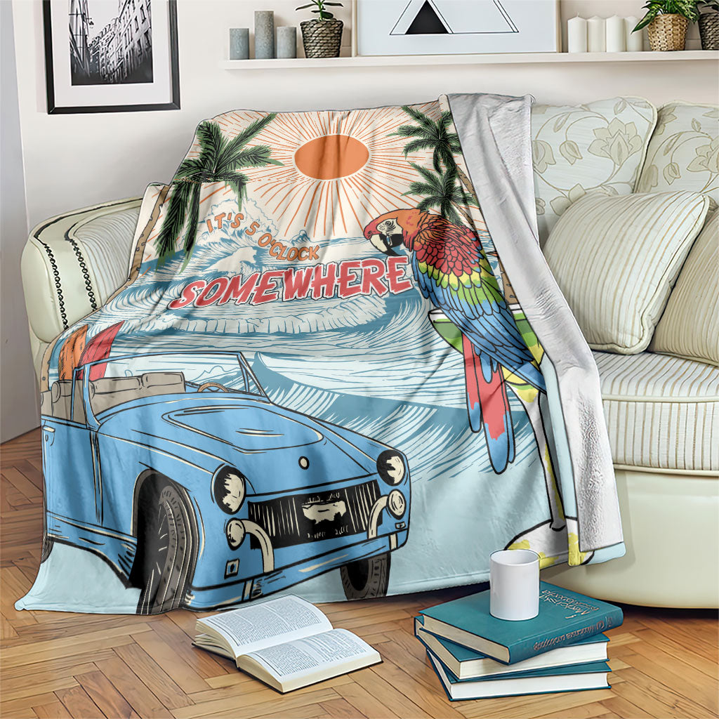 Summer Holiday It's 5 o'clock Somewhere Vintage Hawaii Blanket