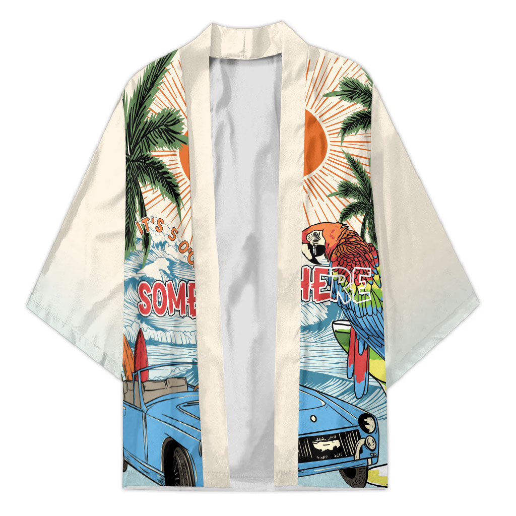 Summer Holiday It's 5 o'clock Somewhere Vintage Hawaii Kimono