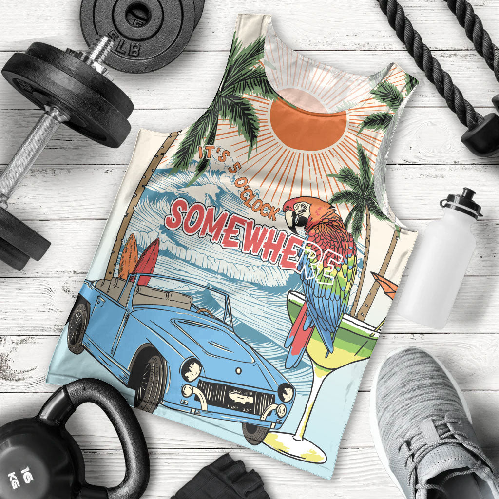 Summer Holiday It's 5 o'clock Somewhere Vintage Hawaii Men Tank Top