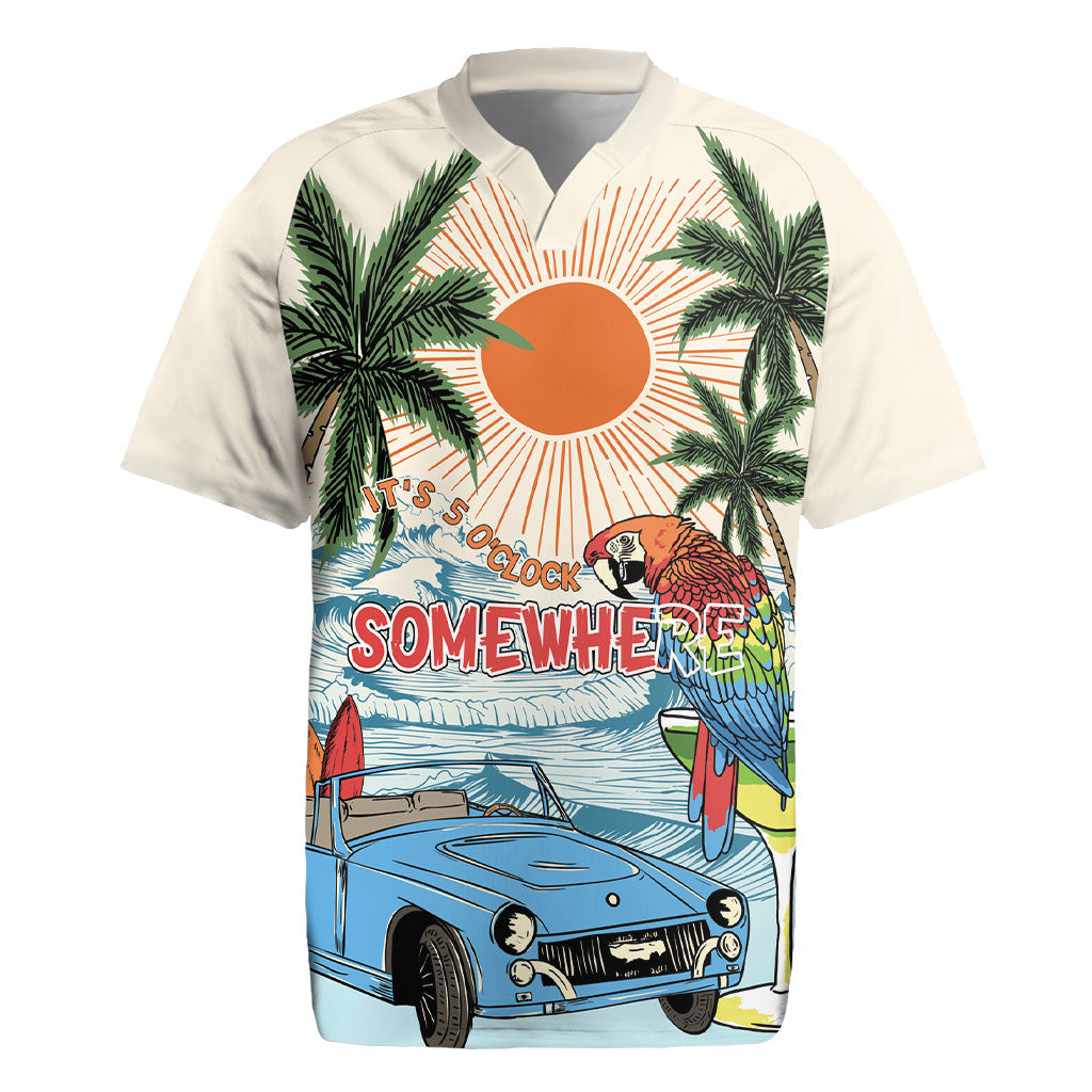 Summer Holiday It's 5 o'clock Somewhere Vintage Hawaii Rugby Jersey LT7 Colorful - Polynesian Pride