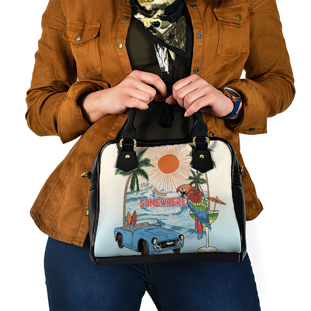 Summer Holiday It's 5 o'clock Somewhere Vintage Hawaii Shoulder Handbag