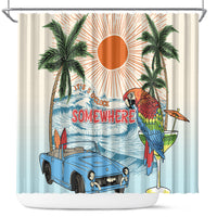 Summer Holiday It's 5 o'clock Somewhere Vintage Hawaii Shower Curtain