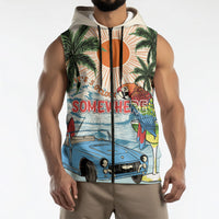 Summer Holiday It's 5 o'clock Somewhere Vintage Hawaii Sleeveless Zip Hoodie