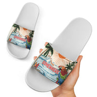 Summer Holiday It's 5 o'clock Somewhere Vintage Hawaii Slide Sandals