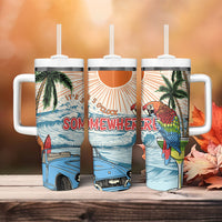 Summer Holiday It's 5 o'clock Somewhere Vintage Hawaii Tumbler With Handle
