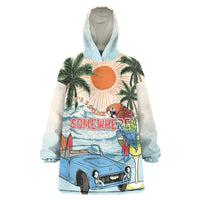 Summer Holiday It's 5 o'clock Somewhere Vintage Hawaii Wearable Blanket Hoodie