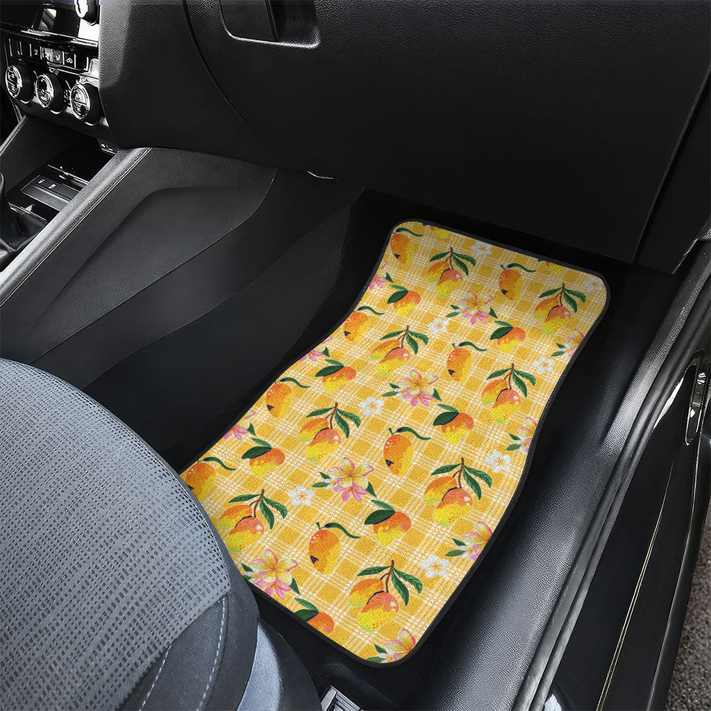 Aloha Hawaii Palaka Print Mango Plumeria Car Mats Fresh Lemon