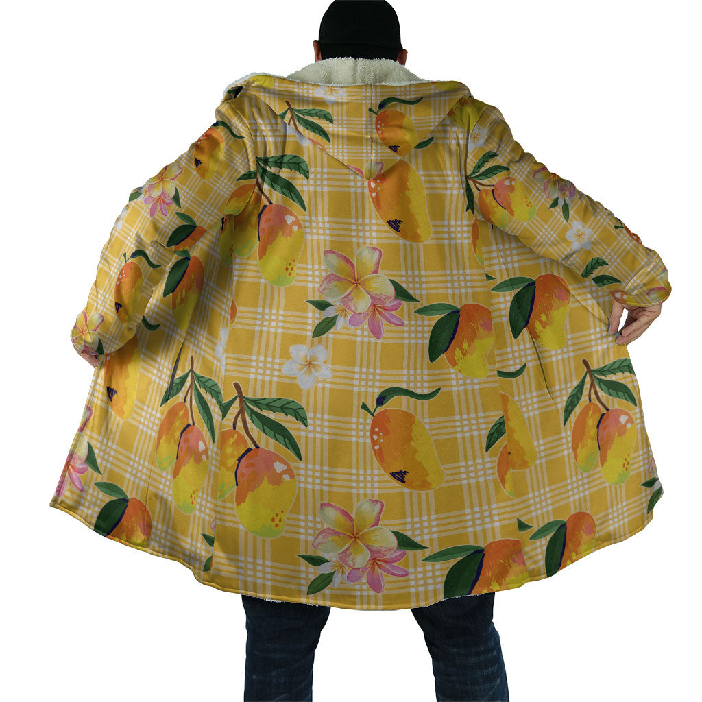 Aloha Hawaii Palaka Print Mango Plumeria Cloak Fresh Lemon