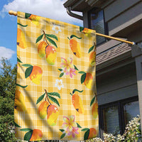 Aloha Hawaii Palaka Print Mango Plumeria Garden Flag Fresh Lemon