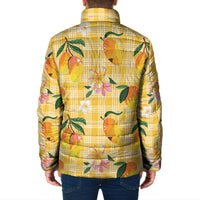Aloha Hawaii Palaka Print Mango Plumeria Padded Jacket Fresh Lemon