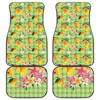 Aloha Hawaii Palaka Print Mango Plumeria Car Mats Cool Mint