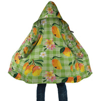 Aloha Hawaii Palaka Print Mango Plumeria Cloak Cool Mint