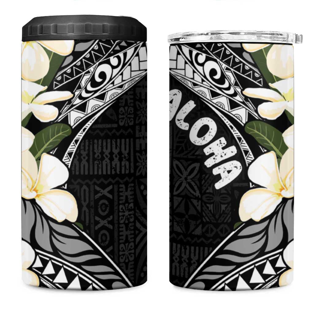 Aloha Hawaii Festive 4 in 1 Can Cooler Tumbler Frangipani Lace Classic