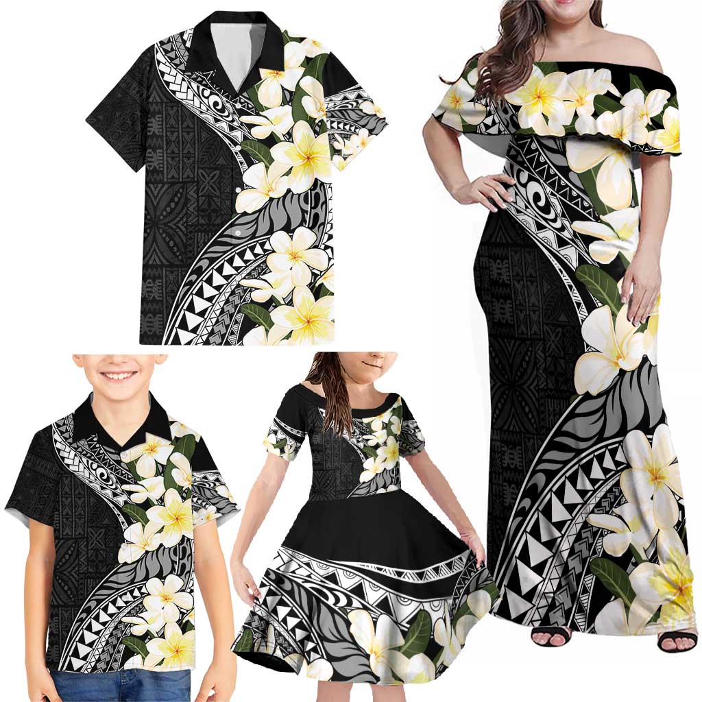 Aloha Hawaii Festive Family Matching Off Shoulder Maxi Dress and Hawaiian Shirt Frangipani Lace Classic LT7 - Polynesian Pride