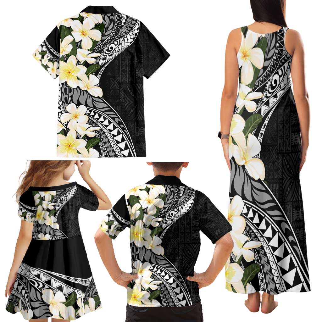 Aloha Hawaii Festive Family Matching Tank Maxi Dress and Hawaiian Shirt Frangipani Lace Classic