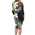 Aloha Hawaii Festive Long Sleeve Bodycon Dress Frangipani Lace Classic