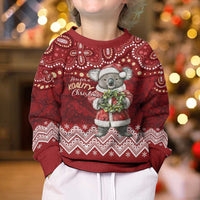 Here For A Koality Xmas Australia Abogirinal Kid Ugly Christmas Sweater Santa Koala - Polynesian Pride