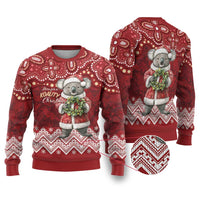 Here For A Koality Xmas Australia Abogirinal Ugly Christmas Sweater Santa Koala - Polynesian Pride