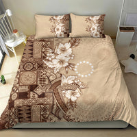 Kia Orana Cook Islands Tapa Floral With Cross Bedding Set Beige LT7 - Polynesian Pride
