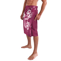 Kia Orana Cook Islands Tapa Floral With Cross Lavalava Maroon LT7 - Polynesian Pride