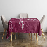 Kia Orana Cook Islands Tapa Floral With Cross Tablecloth Maroon LT7 - Polynesian Pride