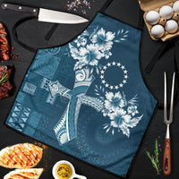 Kia Orana Cook Islands Tapa Floral With Cross Apron Navy Blue LT7 Navy Blue - Polynesian Pride